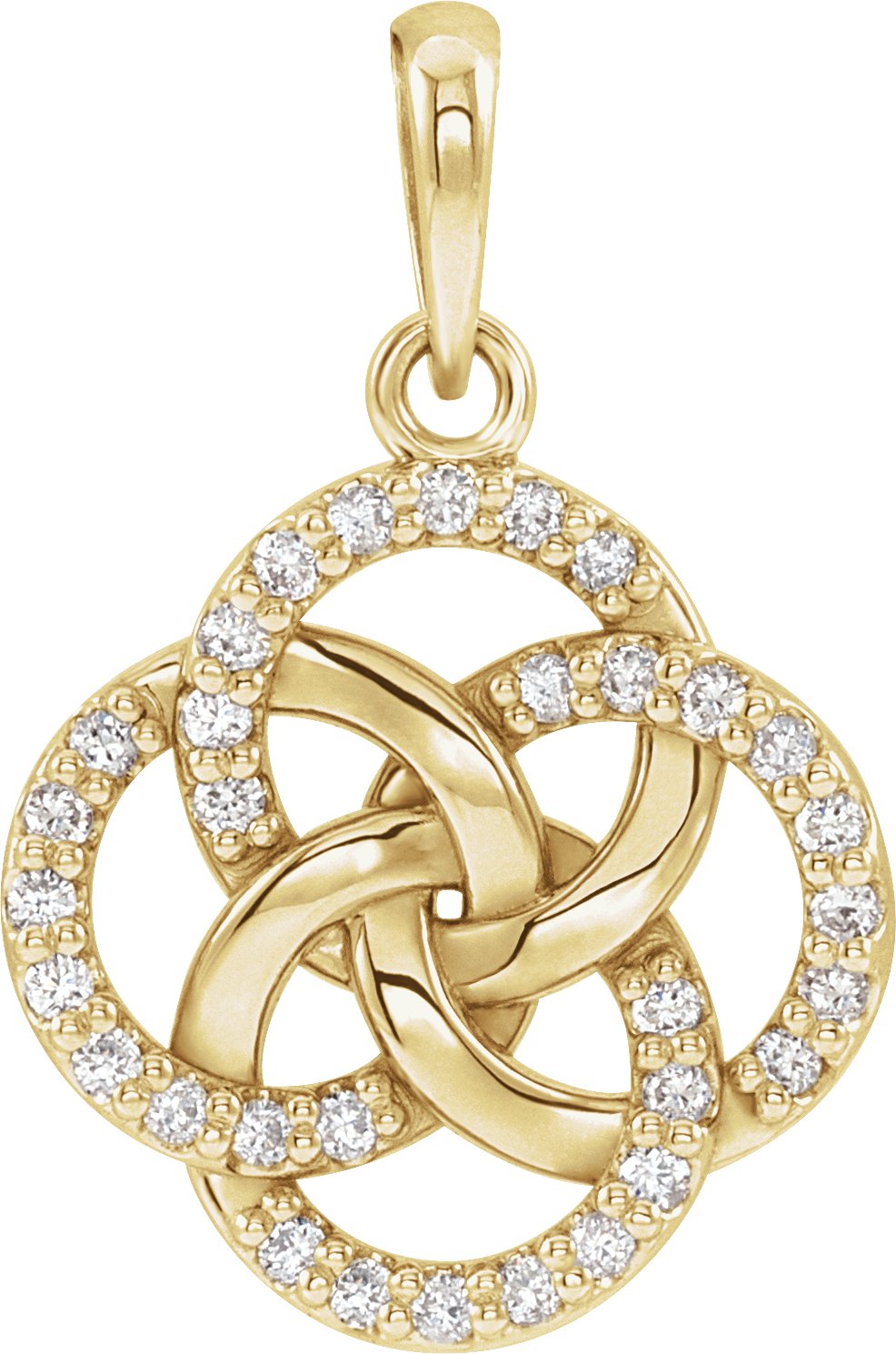 14K Yellow 1/8 CTW Diamond Five-Fold Celtic Pendant