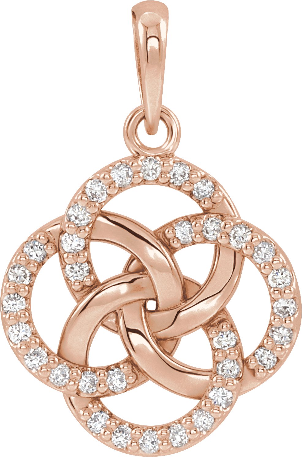 14K Rose 1/8 CTW Diamond Five-Fold Celtic Pendant