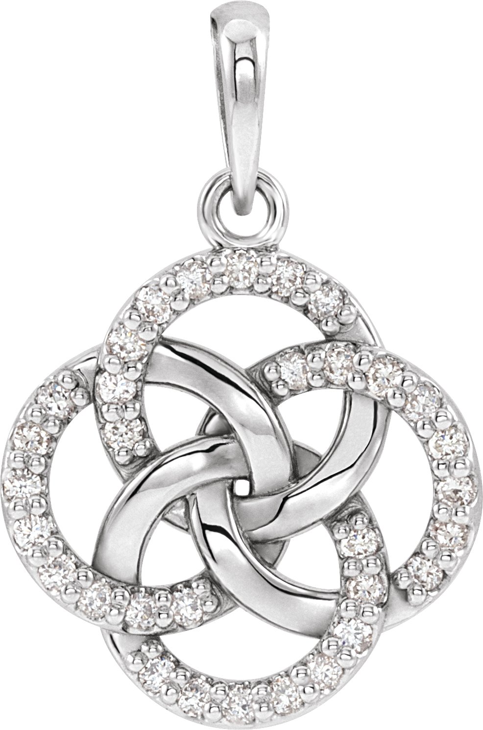 14K White .125 CTW Diamond Five Fold Celtic Pendant Ref. 15697749