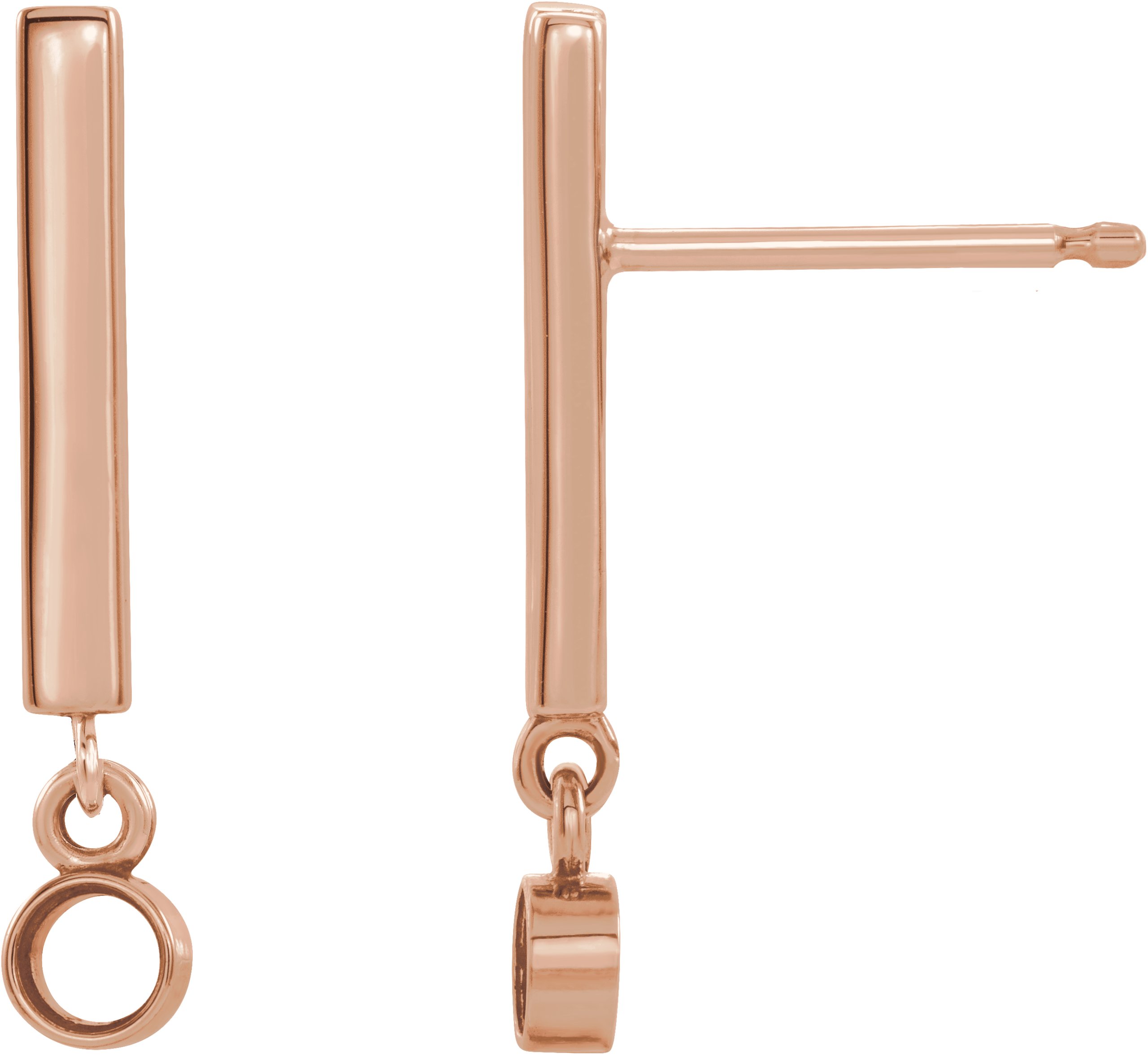 Bezel-Set Bar Earrings