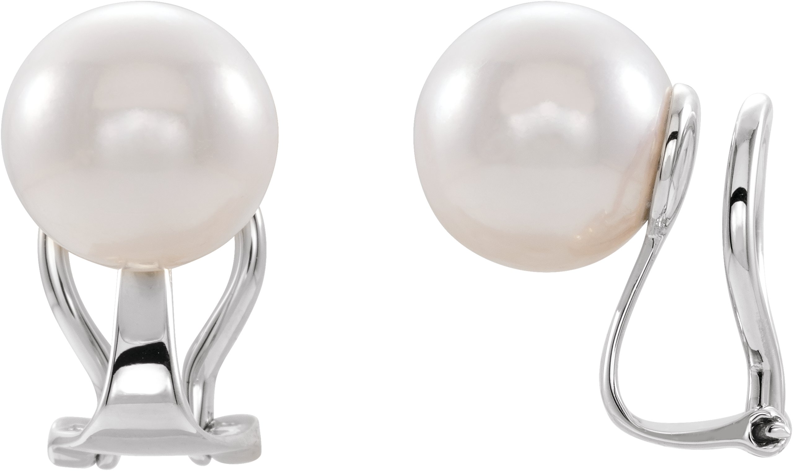 Omega back outlet pearl earrings