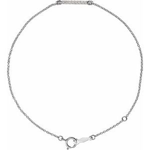 Sterling Silver .07 CTW Diamond Bar 6 1/2-71/2" Bracelet