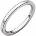 14K White 2 mm Flat Milgrain Band with Satin & Hammered Texture Size 7