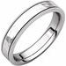 14K White 4 mm Flat Milgrain Band with Satin & Hammered Texture Size 8