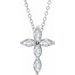 Sterling Silver 1/3 CTW Natural Diamond Cross 16-18