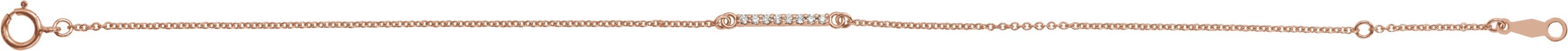 14K Rose .07 CTW Diamond Bar 6 1/2-71/2 Bracelet