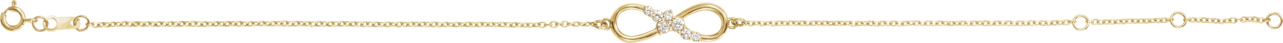 14K Yellow 1/8 CTW Diamond Infinity 6 1/2-7 1/2