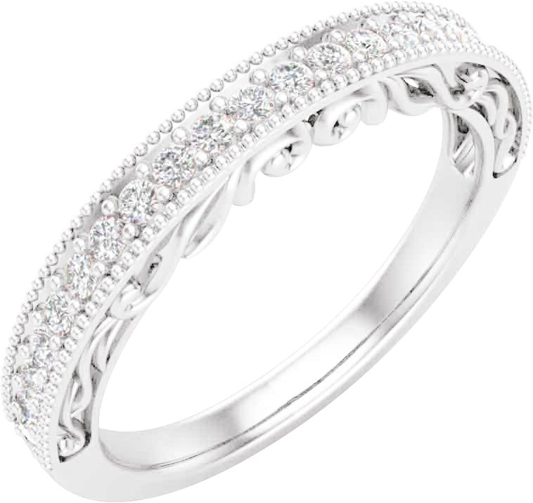 14K White 1/8 CTW Diamond Matching Band