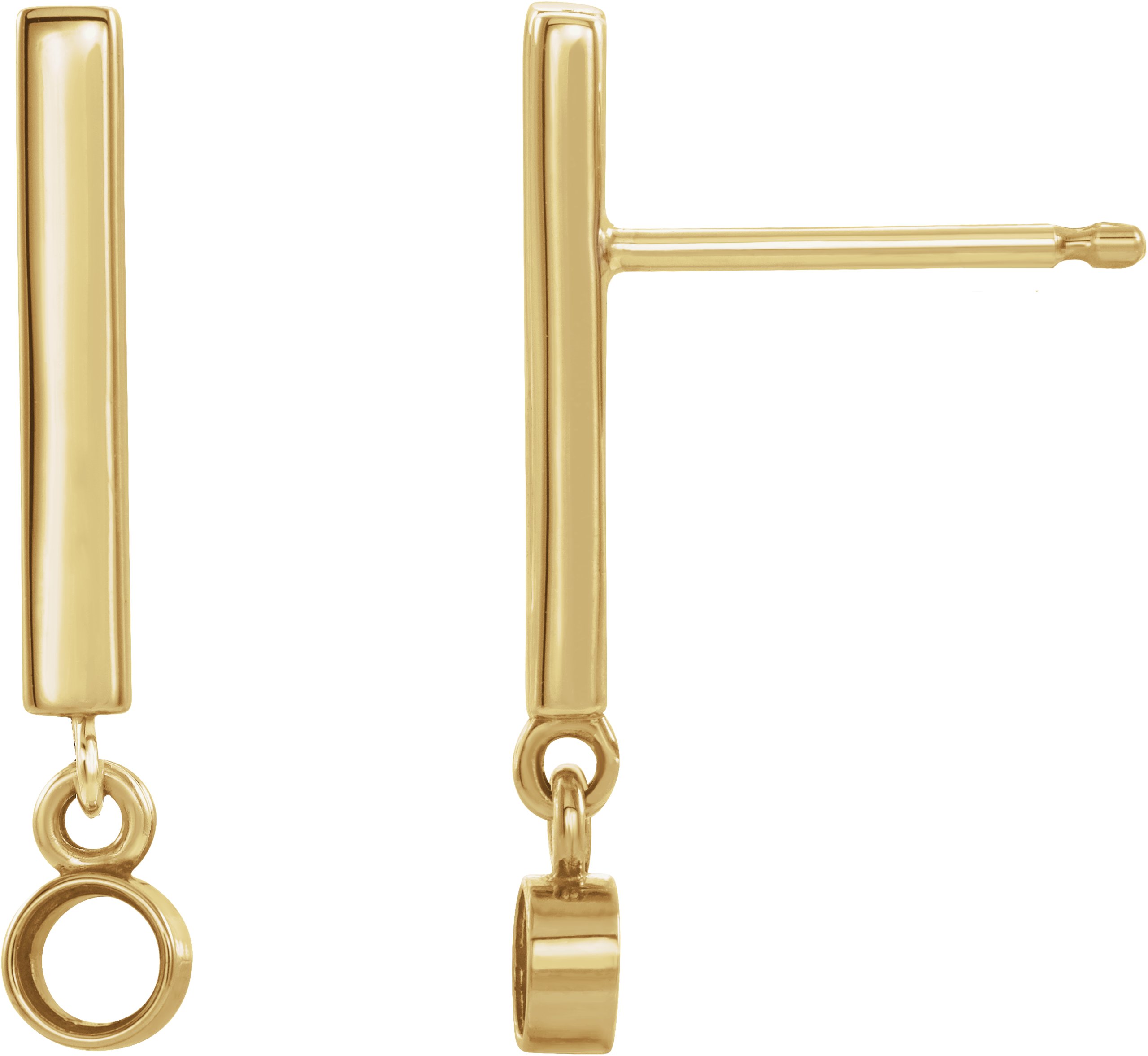 Bezel-Set Bar Earrings