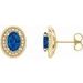 14K Yellow 7x5 mm Natural Blue Sapphire & 1/5 CTW Natural Diamond Halo-Style Earrings