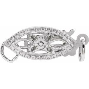 14K White Gold Single-Strand Filigree Fish Hook Clasp | Stuller