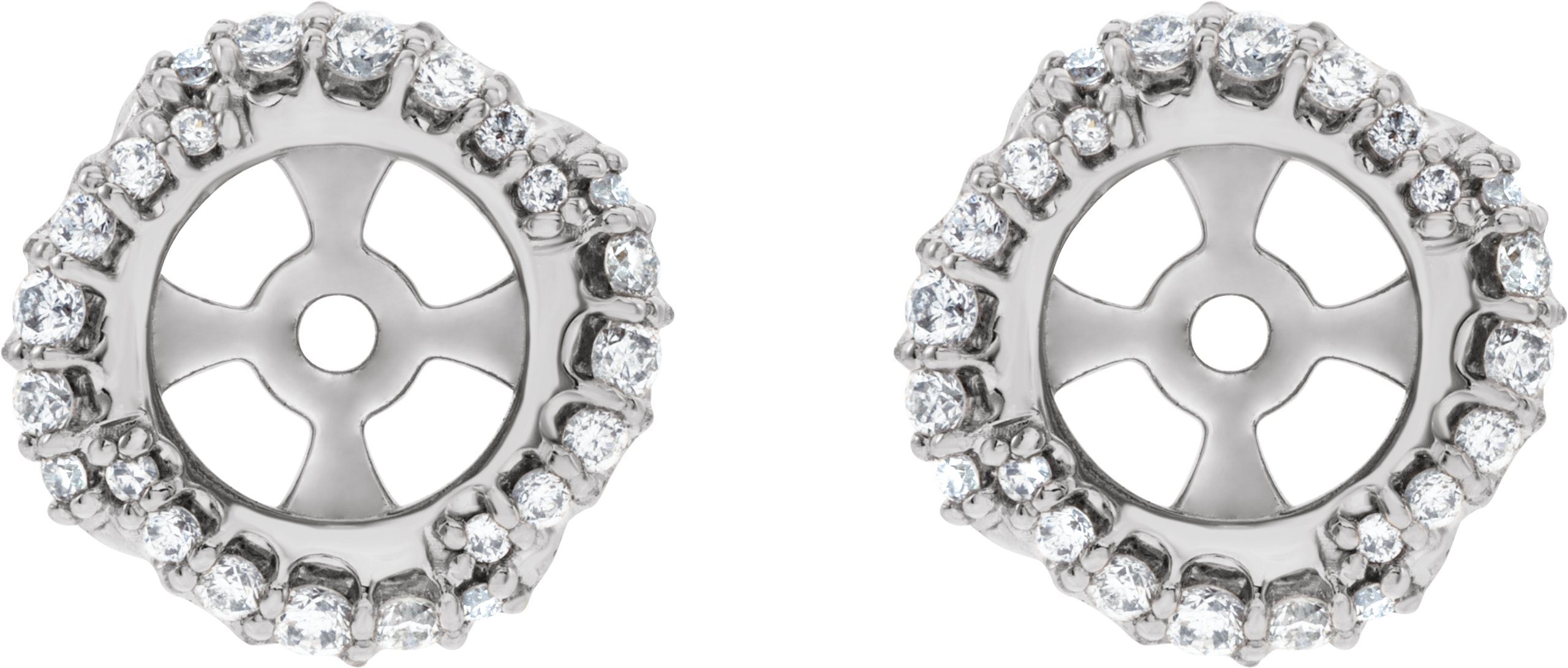 Platinum 1/4 CTW Natural Diamond Halo-Style Earring Jackets