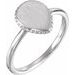 Sterling Silver 12x9 mm Teardrop Beaded Signet Ring