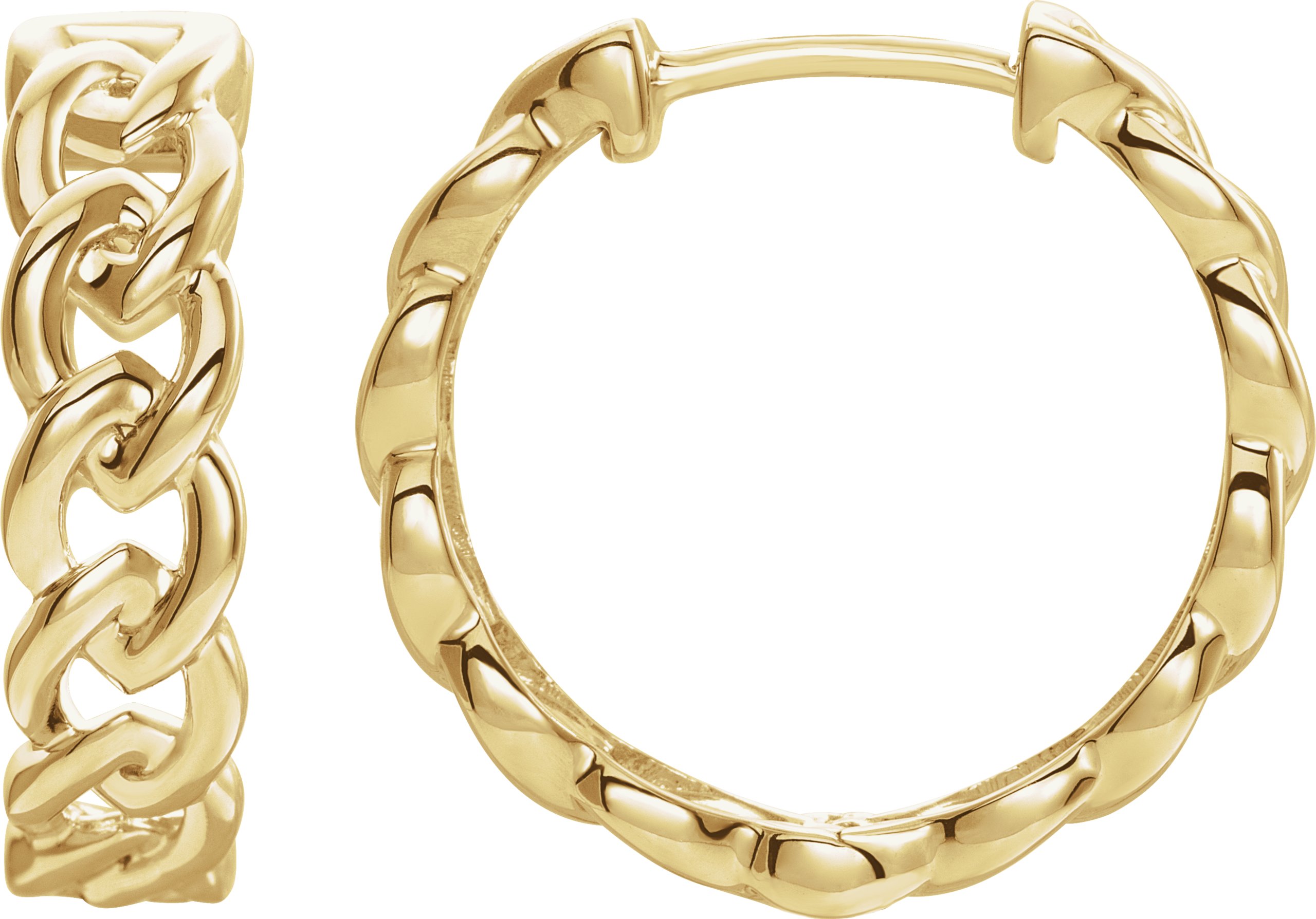 14K Yellow 19.6 mm Chain Link Hoop Earrings Ref. 14023937