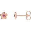 14K Rose Youth Imitation October Birthstone Flower Earrings Ref. 13521056