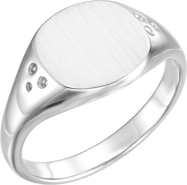 Continuum Sterling Silver 1.0-1.3 mm Round 10.87x10.26 mm Oval Signet Ring Mounting