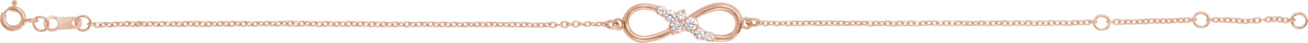 14K Rose 1/8 CTW Diamond Infinity 6 1/2-7 1/2