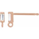 14K Rose 1/8 CTW Diamond Earring Tops
