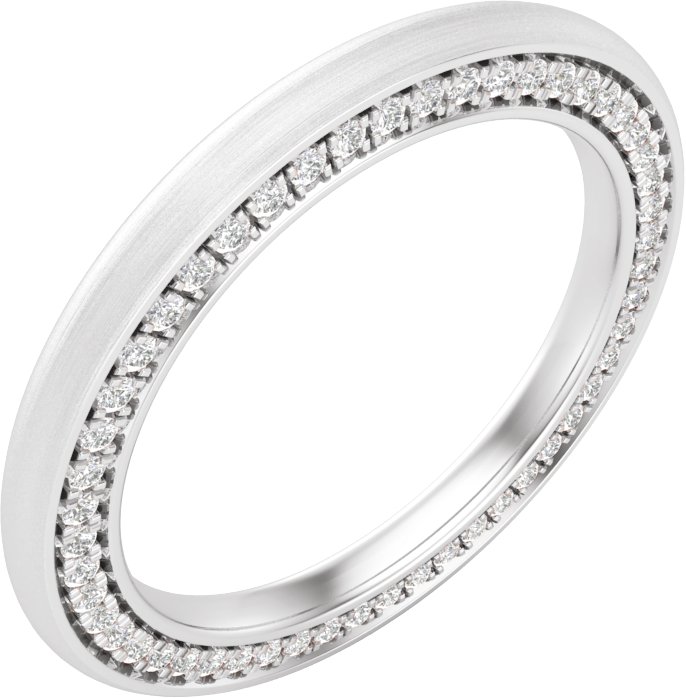 14K White 2 mm .5 CTW Diamond Band with Satin Finish Size 7 Ref 15019459