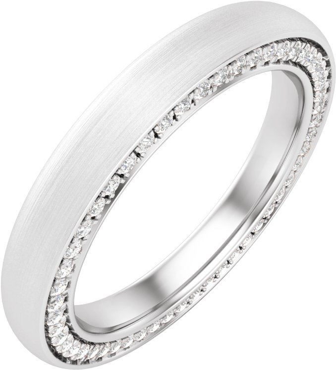14K White 3 mm 5/8 CTW Diamond Band with Satin Finish Size 8