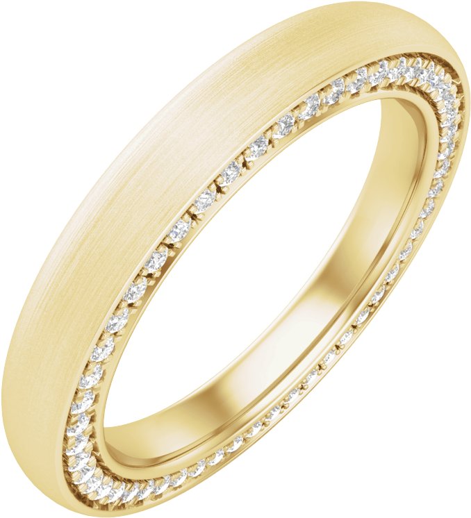 14K Yellow 3 mm 5/8 CTW Diamond Band with Satin Finish Size 8