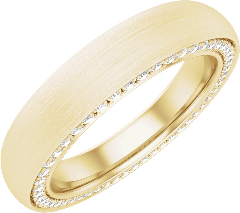 14K Yellow 4 mm 1/2 CTW Diamond Band with Satin Finish Size 6.5