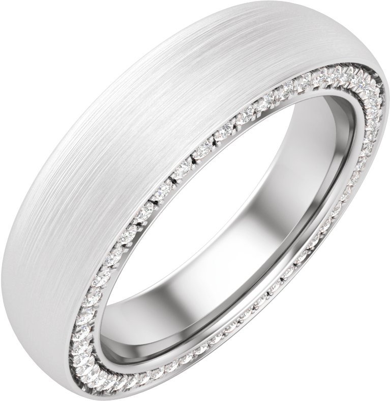 14K White 5 mm 5/8 CTW Diamond Band with Satin Finish Size 8
