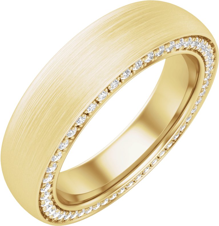 14K Yellow 5 mm 5/8 CTW Diamond Band with Satin Finish Size 8