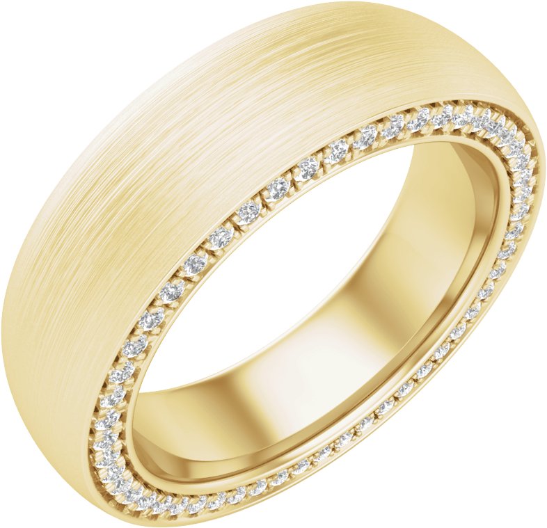 14K Yellow 6 mm .625 CTW Diamond Band with Satin Finish Size 8.5 Ref 15204792