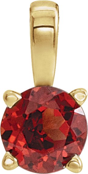 14K Yellow 5 mm Natural Mozambique Garnet Pendant