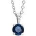 Platinum 3 mm Lab-Grown Blue Sapphire Pendant