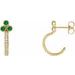 14K Yellow Natural Emerald & 1/4 CTW Natural Diamond J-Hoop Earrings