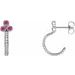 Platinum Natural Pink Tourmaline & 1/4 CTW Natural Diamond J-Hoop Earrings