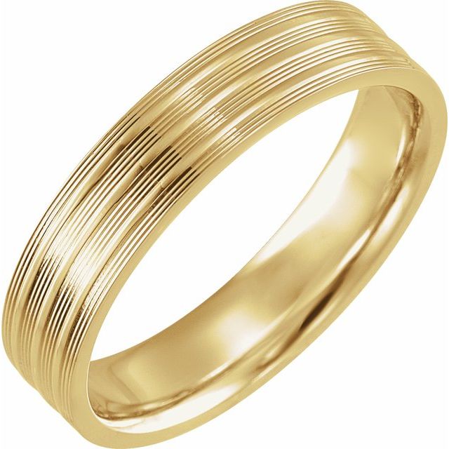 14K Yellow 5 mm Grooved Band Size 10