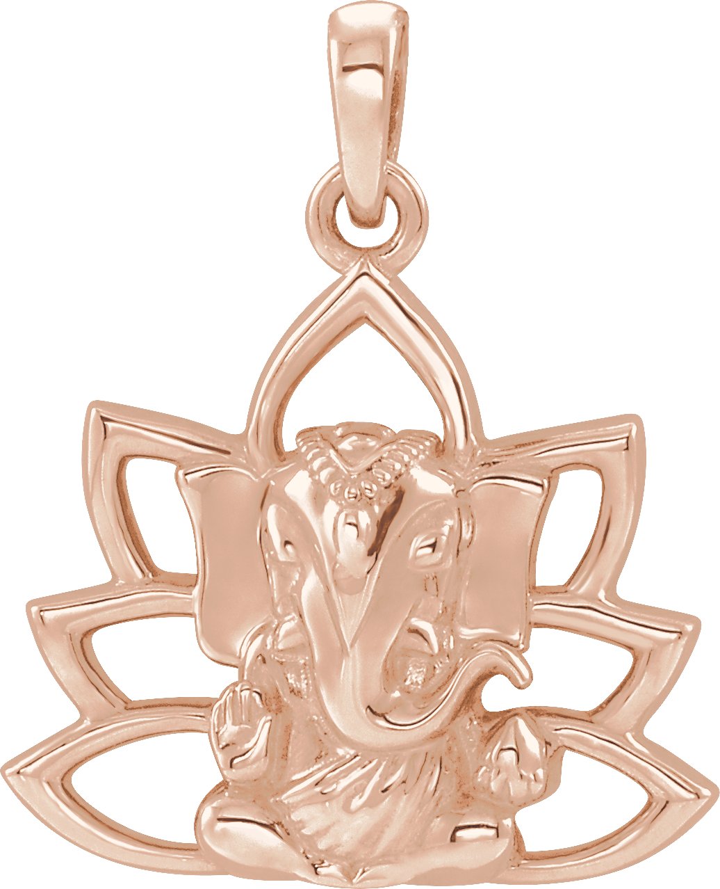 14K Rose 19.3x15.7 mm Ganesha Pendant Ref. 15496607