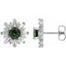 Platinum Natural Green Tourmaline & 3/4 CTW Natural Diamond Earrings