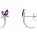 Sterling Silver Lab-Grown Alexandrite Floral J-Hoop Earrings
