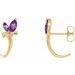 14K Yellow Lab-Grown Alexandrite Floral J-Hoop Earrings