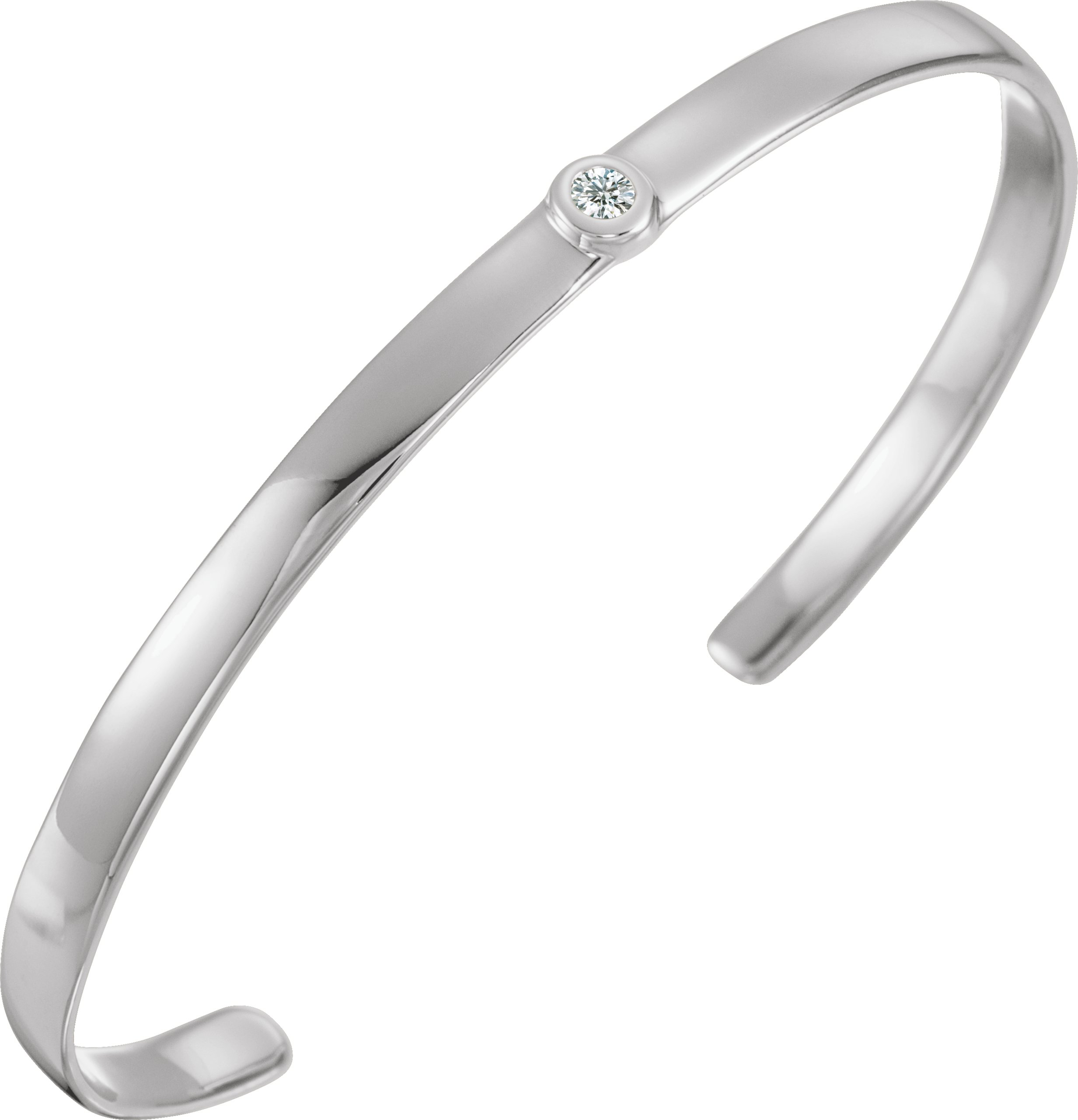 14K White 1/10 CT Natural Diamond Cuff 6