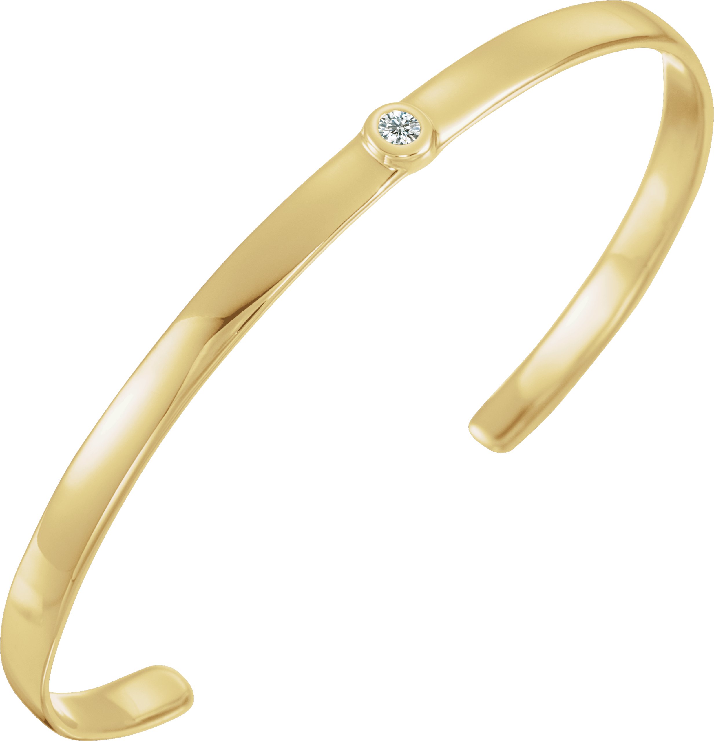 14K Yellow .10 CT Diamond Cuff 6 inch Bracelet Ref. 12495559