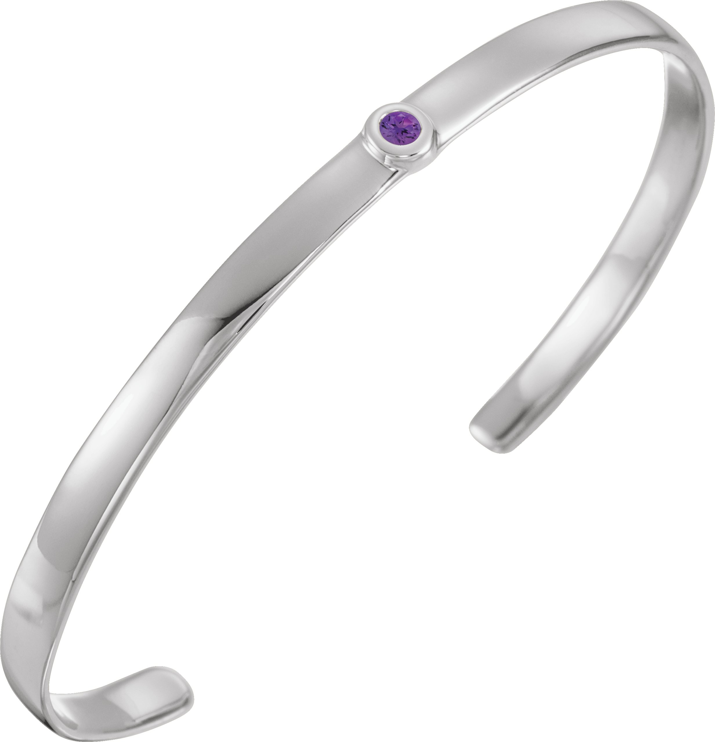 Sterling Silver Amethyst Cuff 6 inch Bracelet Ref. 12886792