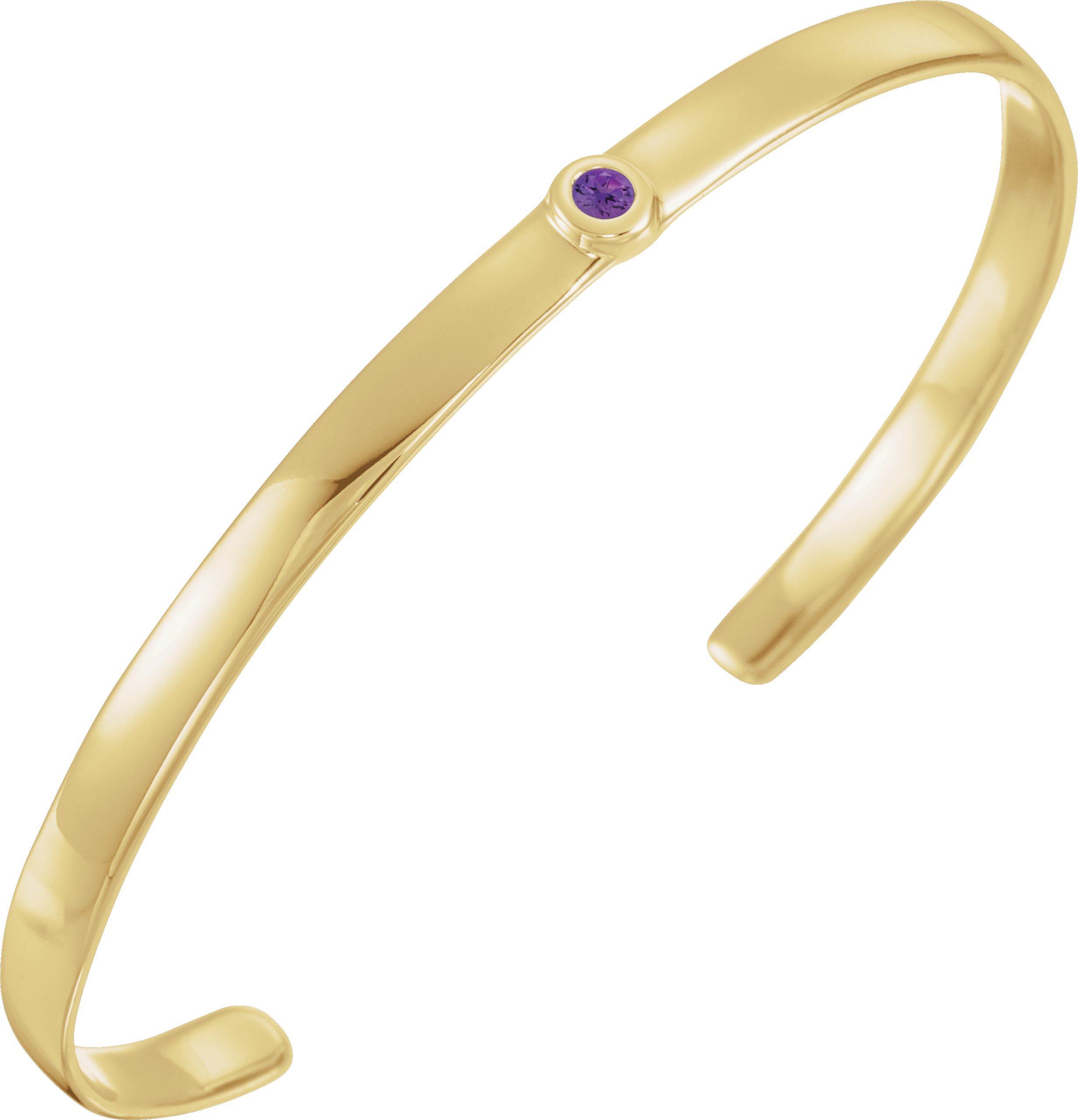 14K Yellow Amethyst Cuff 6 inch Bracelet Ref. 12886770