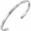14K White Aquamarine Cuff 6 inch Bracelet Ref. 12886760