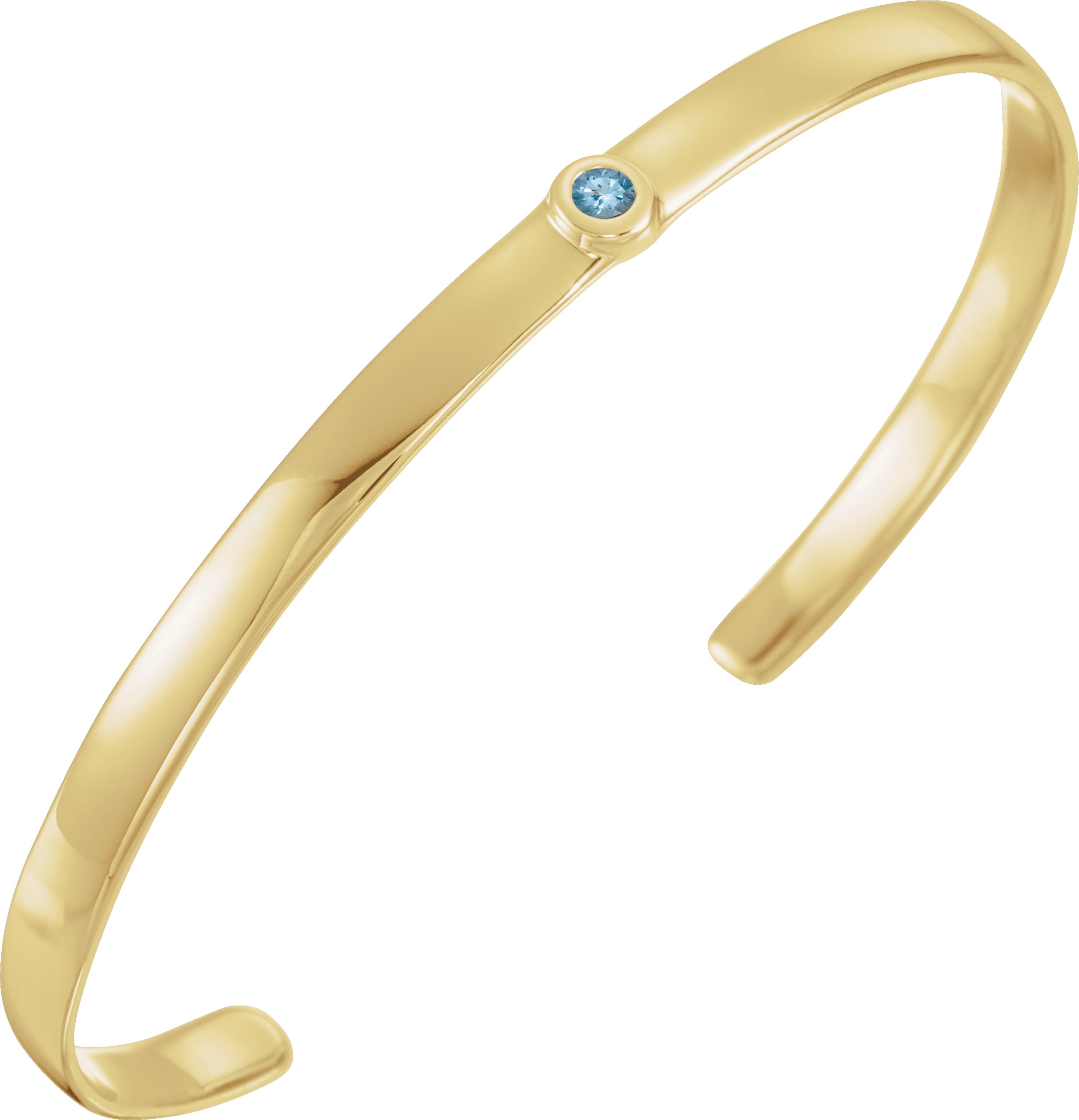 14K Yellow Aquamarine Cuff 6 inch Bracelet Ref. 12886771