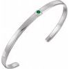 Sterling Silver Emerald Cuff 6 inch Bracelet Ref. 12886794