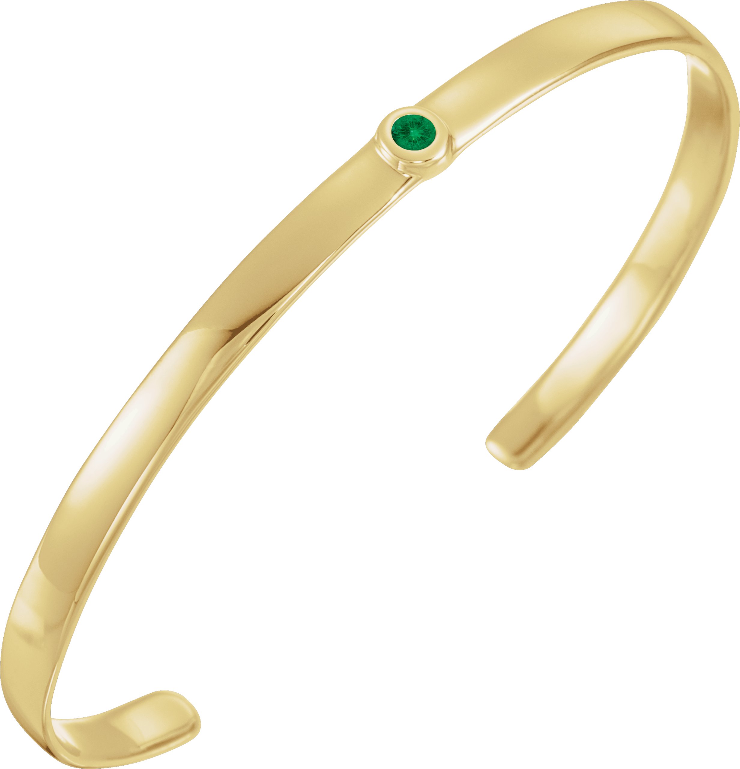 14K Yellow Emerald Cuff 6 inch Bracelet Ref. 12886772