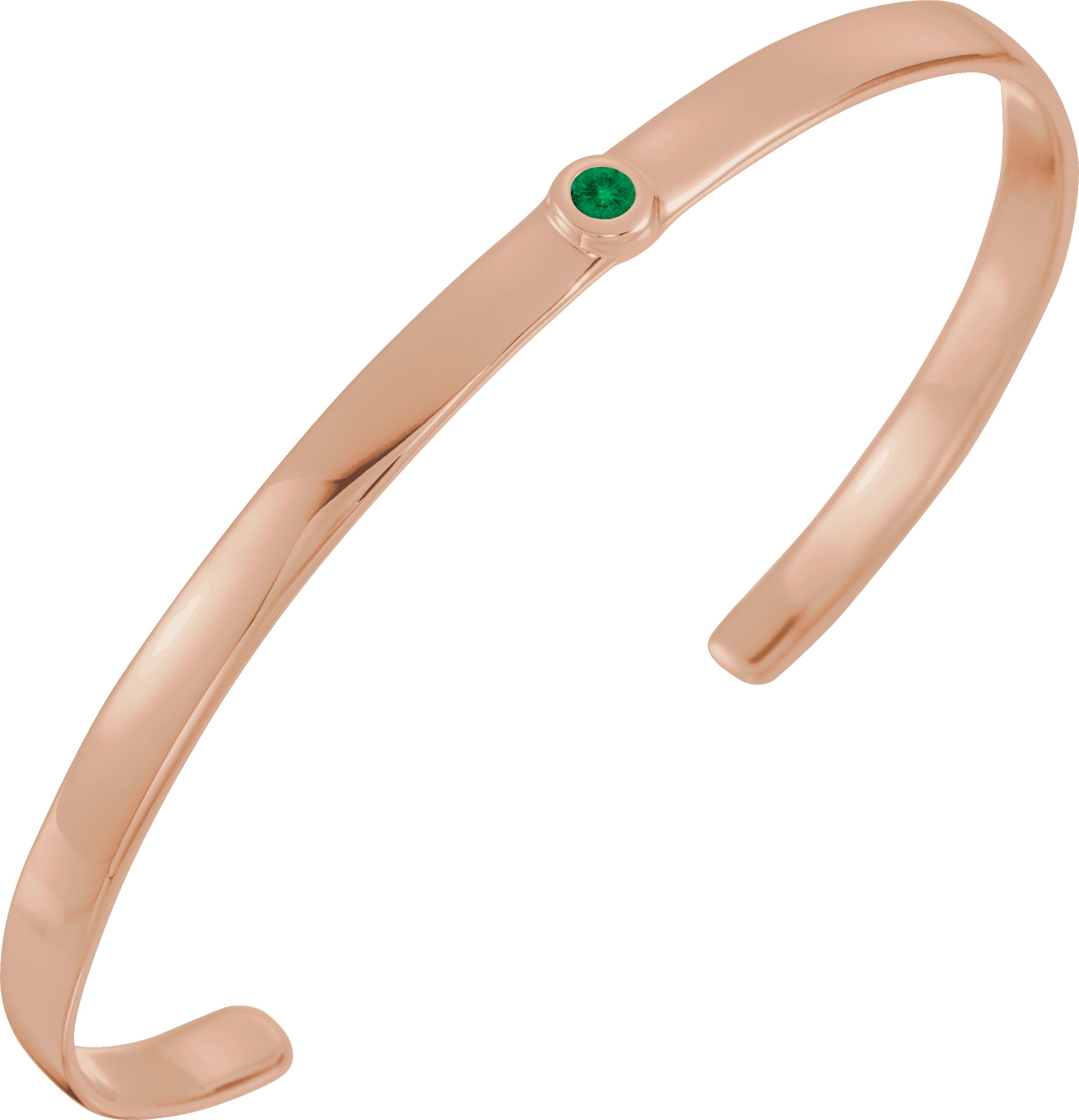 14K Rose Emerald Cuff 6 inch Bracelet Ref. 12886783