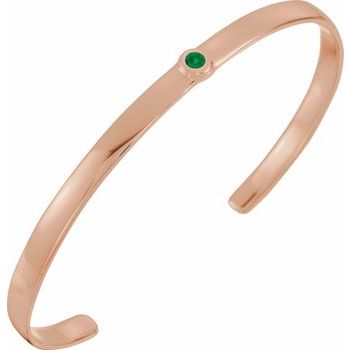 14K Rose Emerald Cuff 6 inch Bracelet Ref. 12886783