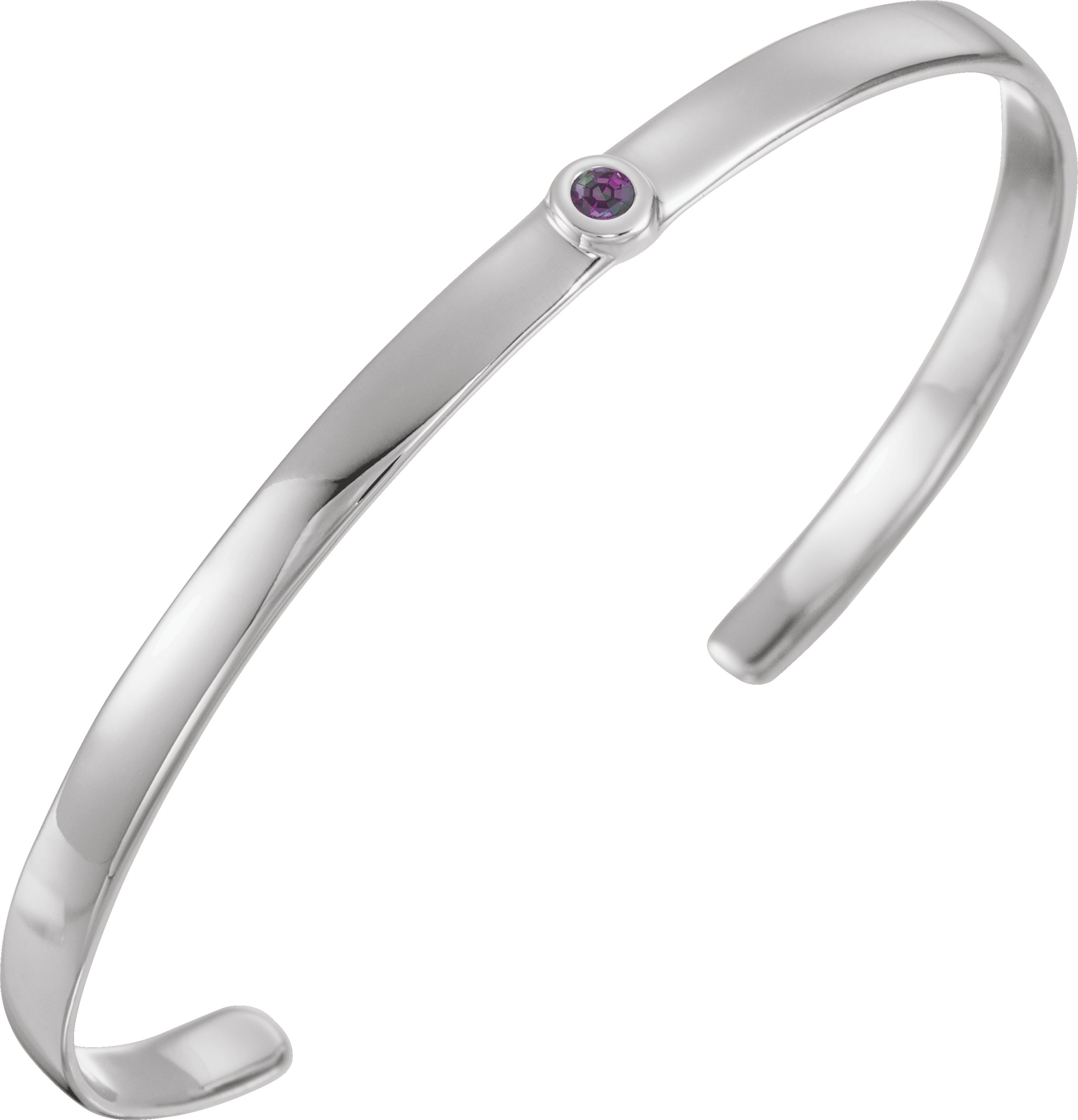 14K White Alexandrite Cuff 6 inch Bracelet Ref. 12886762