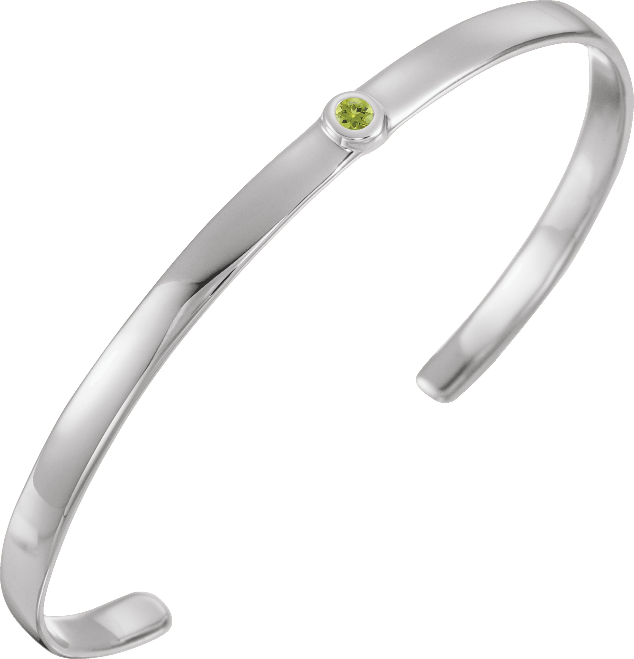 14K White Peridot Cuff 6 inch Bracelet Ref. 12886764